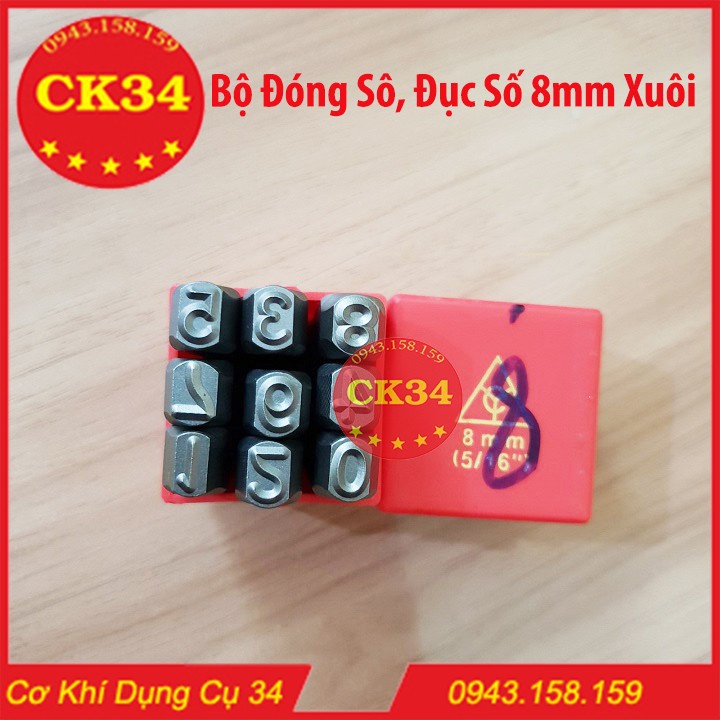 Bộ đóng số đục số 8mm - Xuôi