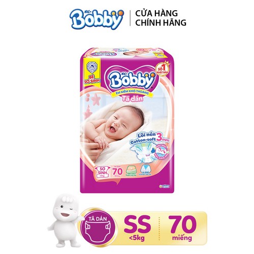 Tã dán Bobby Sơ Sinh NB - 70 miếng