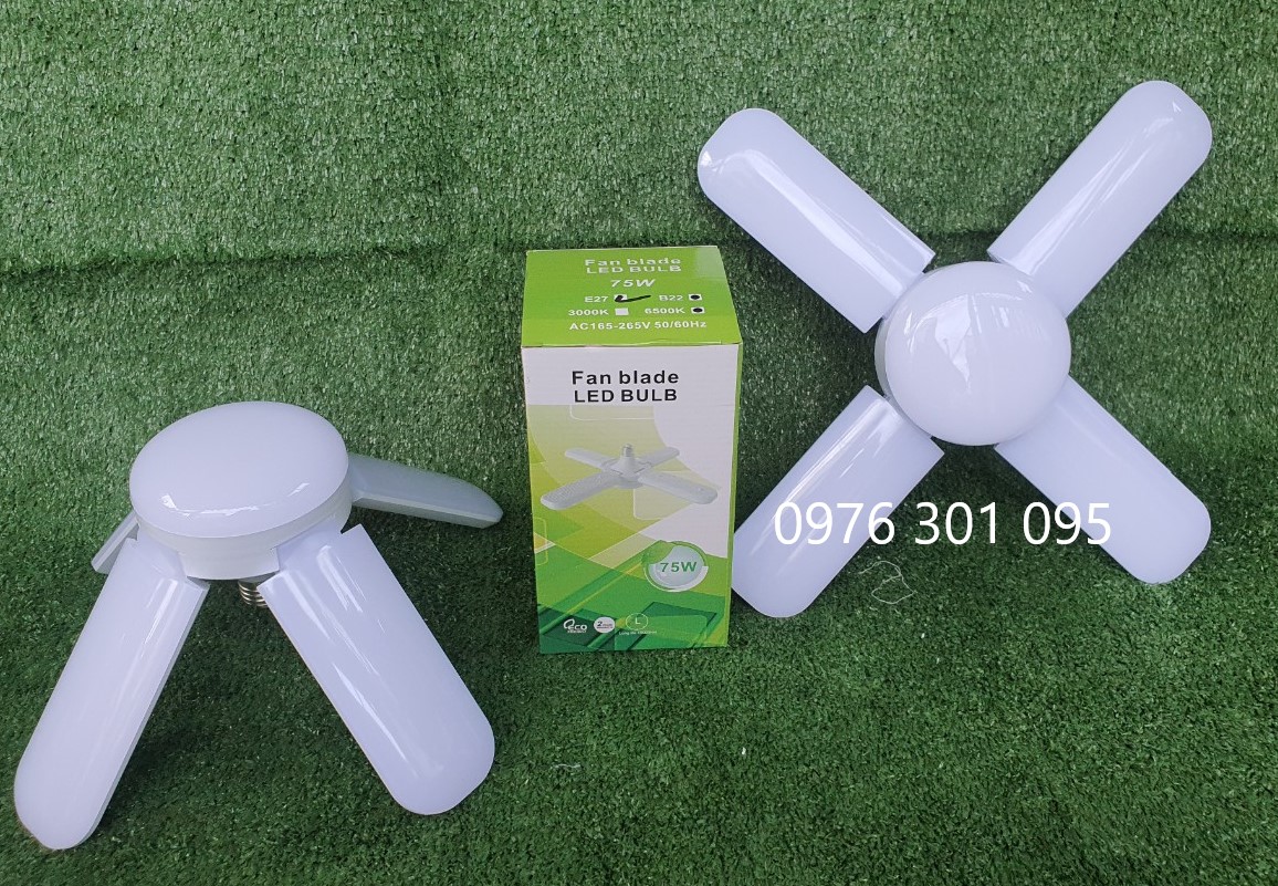Đèn led 4 cánh quạt 60w + tâm đèn