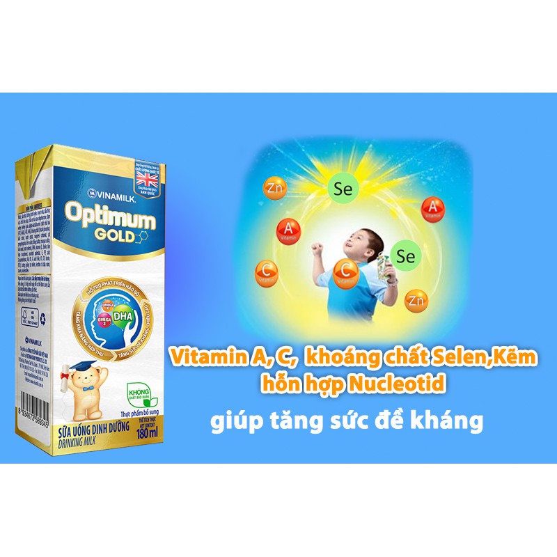 Sữa bột pha sẵn Optimum gold vỉ 4 hộp x 110ml (Date 02/2025)