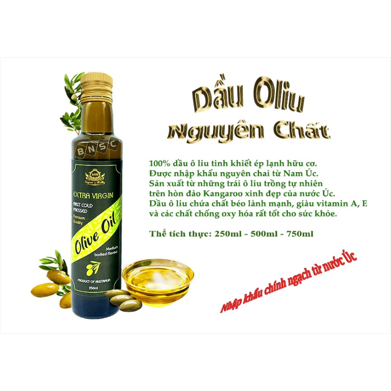 Dầu oliu Extra Virgin nguyên chất nhập khẩu từ Úc
