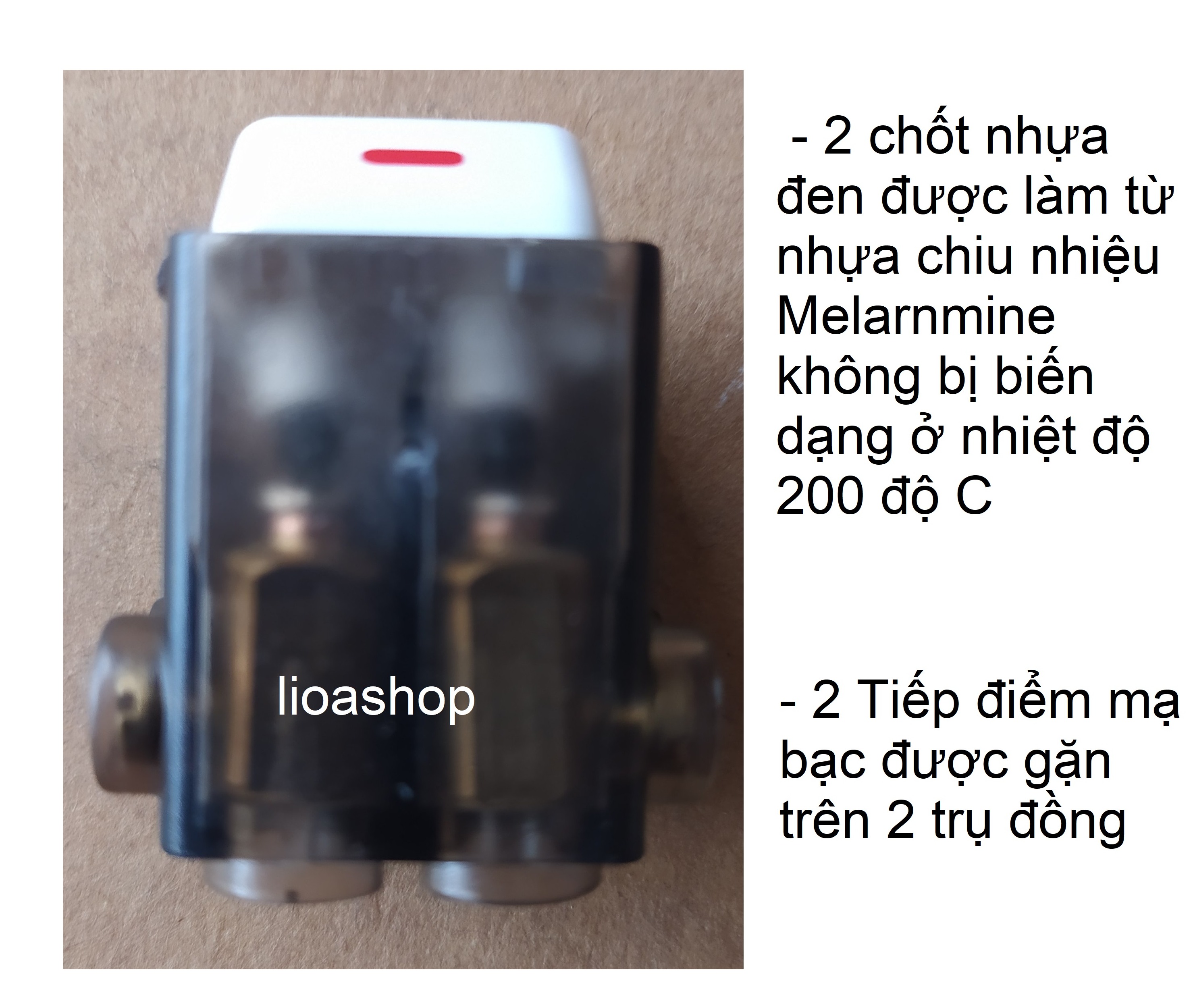 HẠT CÔNG TẮC VUÔNG 2 CƯC LiOA 20A