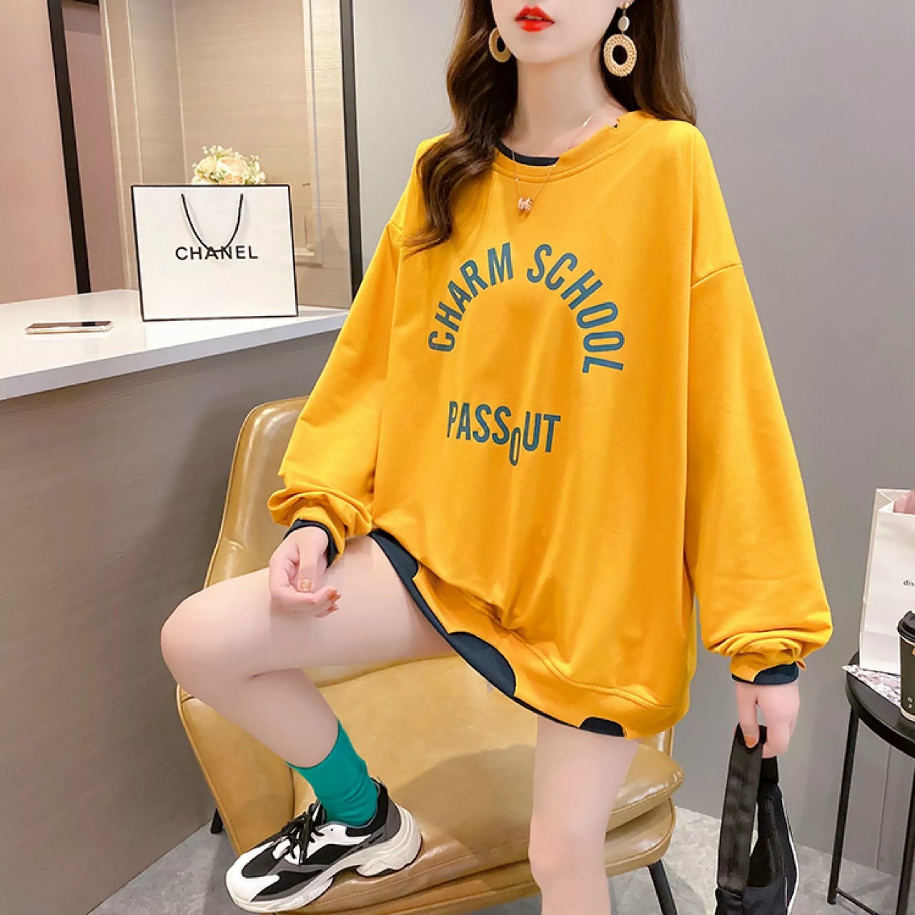 Áo hoodie nữ- áo sweater nữ hoodie in chữ cá tính form rộng cực xinh xắn 2021