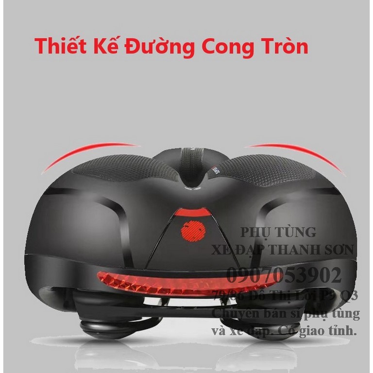 Yên Xe Đạp Active Màu Đen, Siêu Mềm Mại, Êm Mông, Thoáng Khí