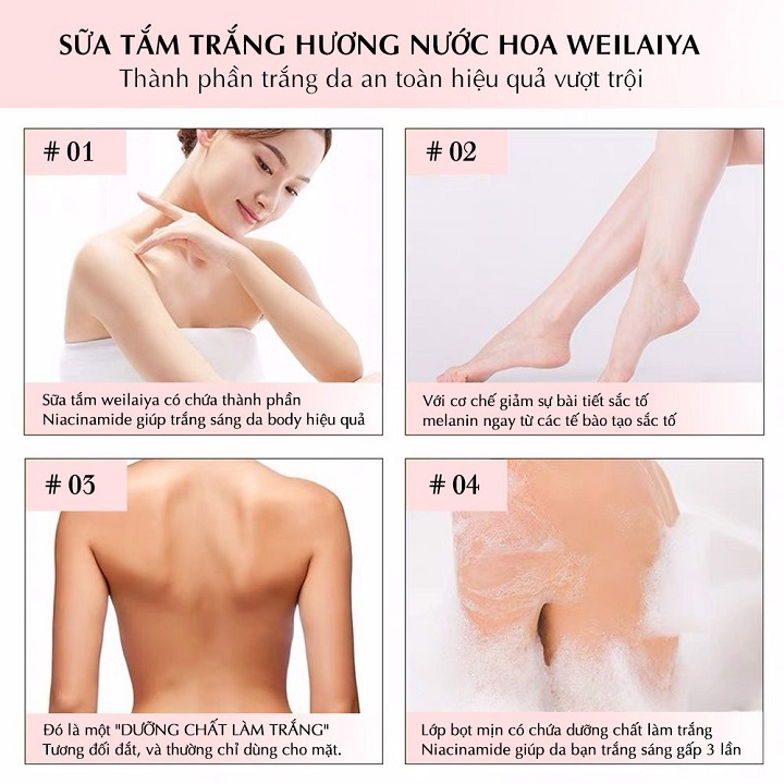 Sữa tắm trắng da Weilaiya mini 60ml