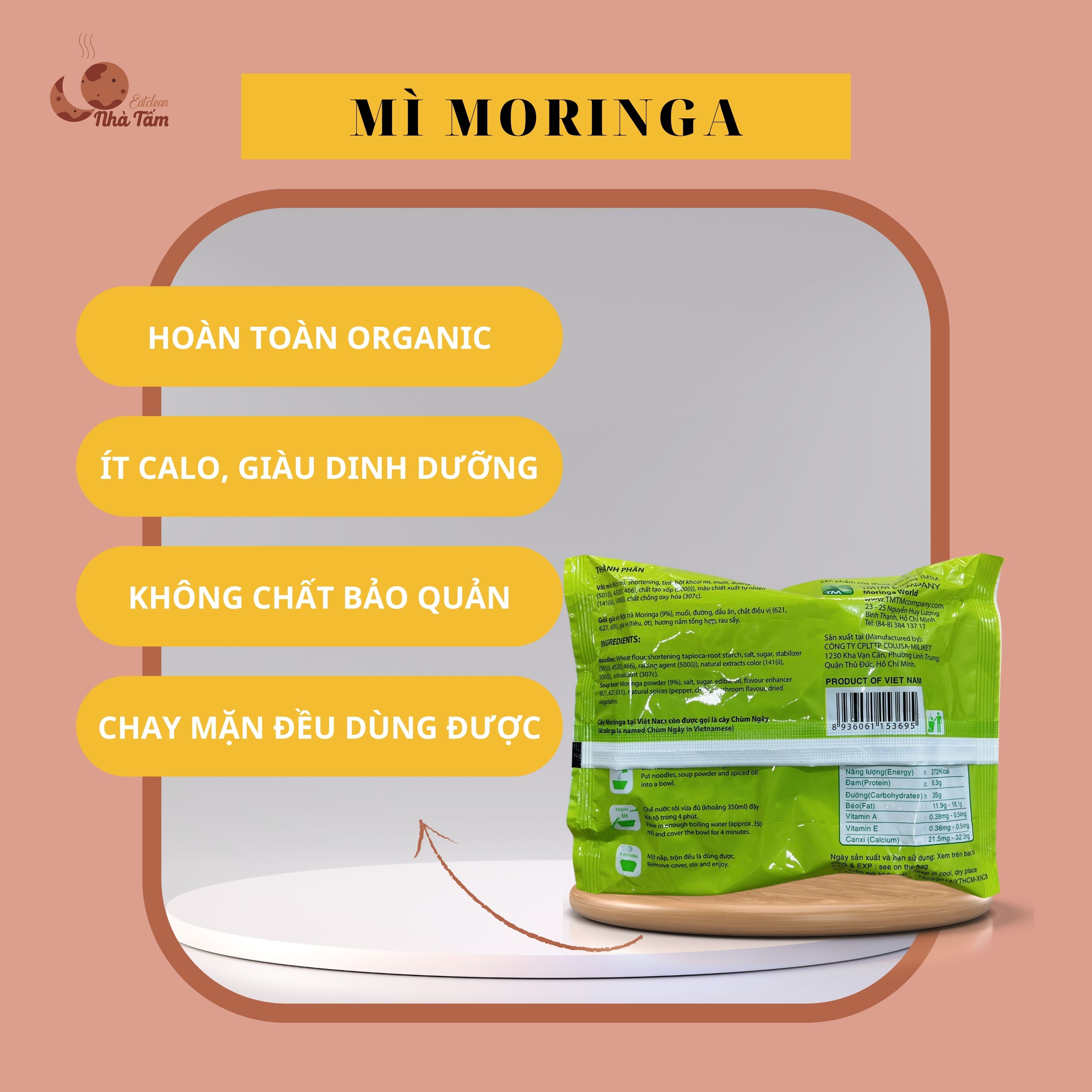 MÌ TÔM CHÙM NGÂY MORINGA ít calo 70gr