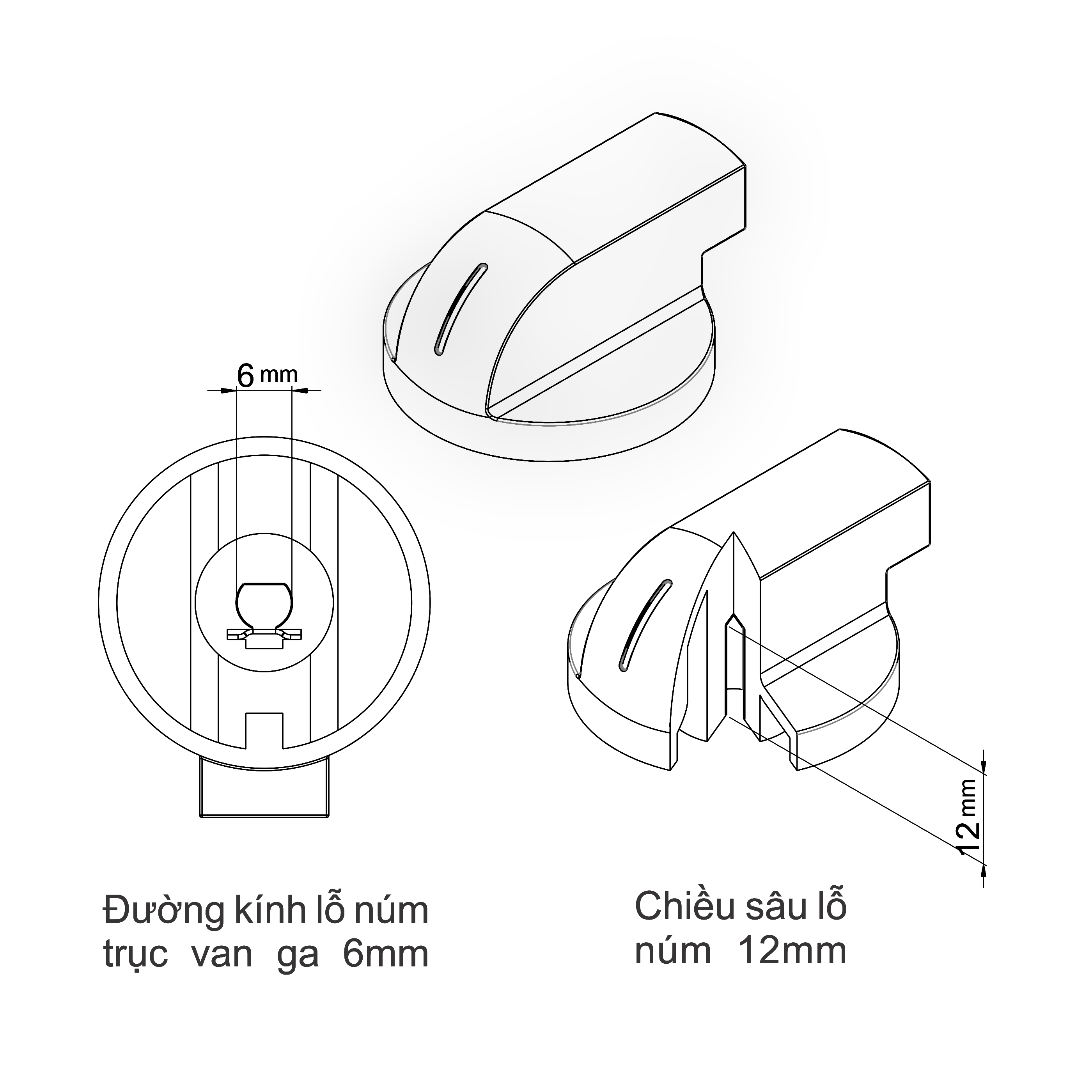 [HCM]Bộ 2 núm vặn bếp gas âm