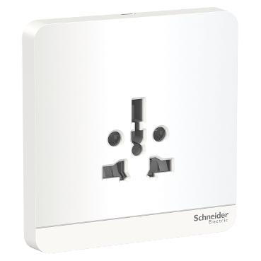Bộ ổ cắm đơn đa năng 16A, dòng AvatarOn mặt vuông loại Đẳng Cấp, Sang Trọng - Schneider Electric- E83426TS_WE_G19; E83426TS_WG_G19