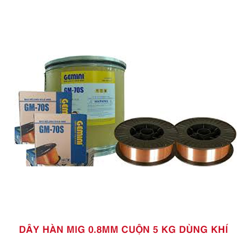 Cuộn dây hàn mig dùng khí 0.8mm loại 5 kg