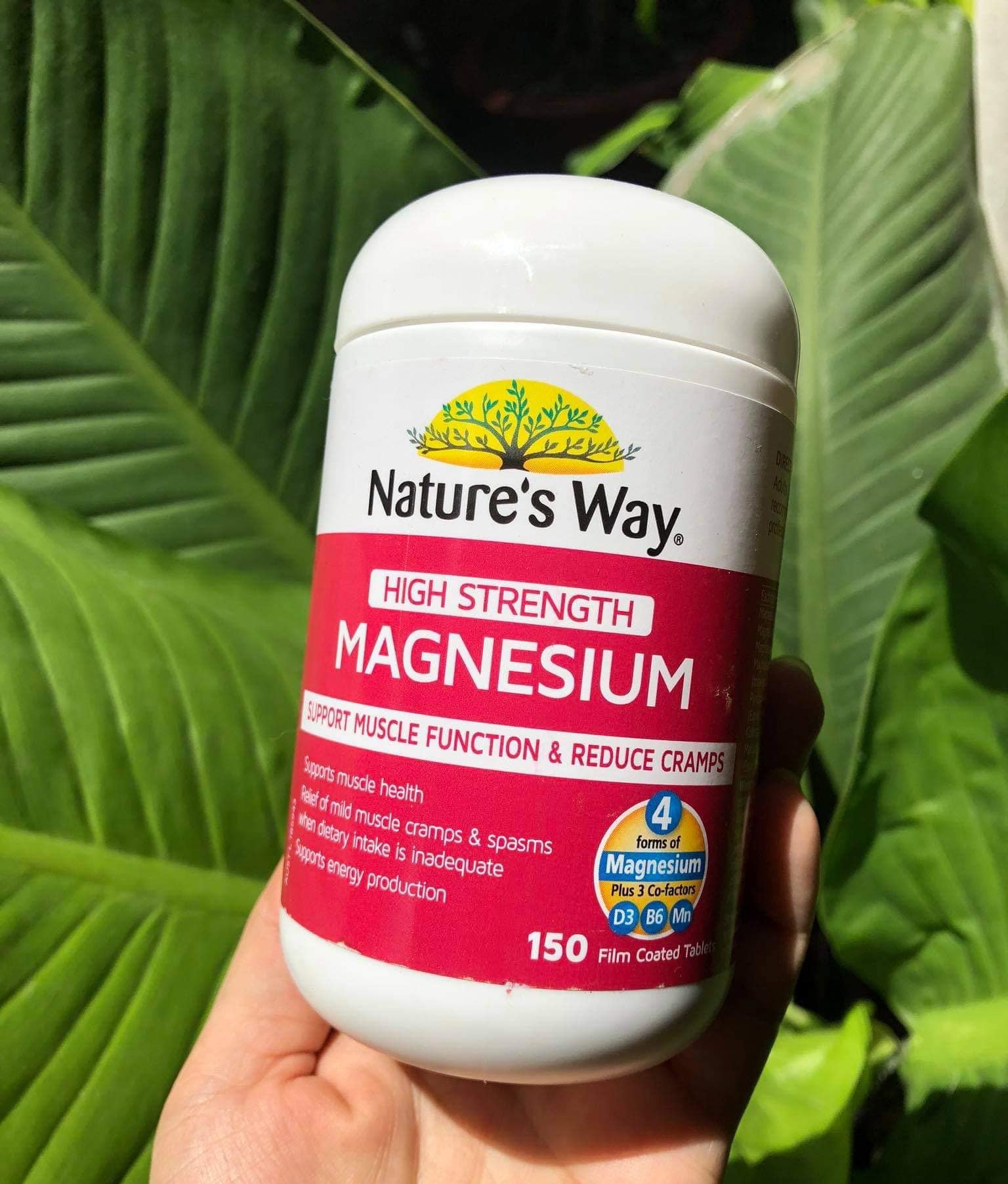 Viên uống Magie hỗ trợ xương khớp Nature’s Way High Strength Magnesium 600mg