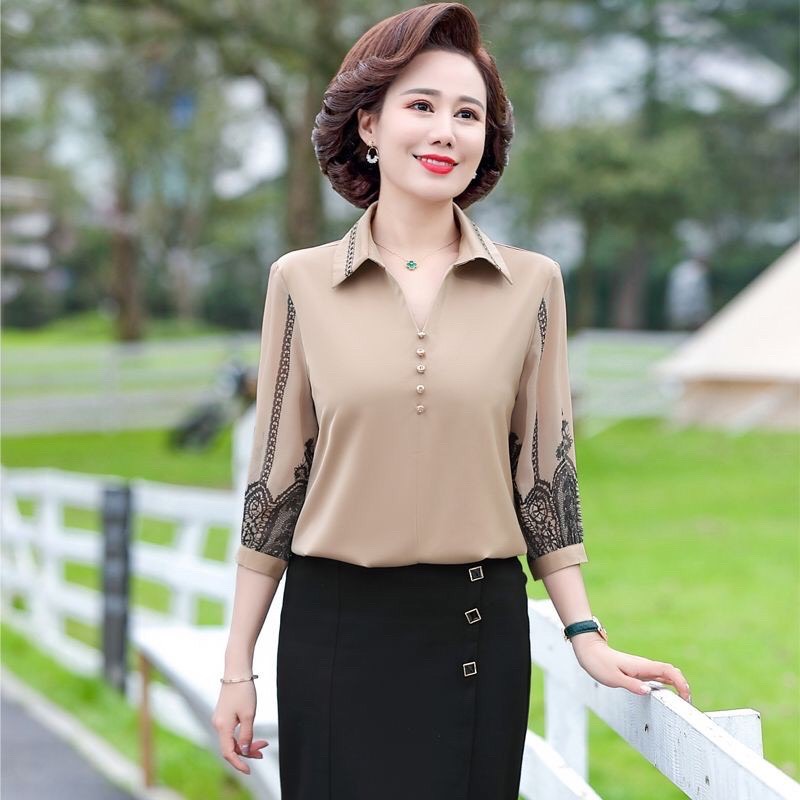 ÁO LỤA TRUNG NIÊN- QUẢNG CHÂU CAO CẤP