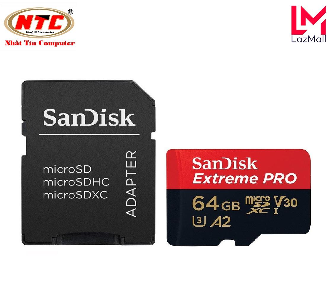 Thẻ Nhớ MicroSDXC SanDisk Extreme Pro V30 U3 4K A2 64GB R170MB/s W90MB/s (Đen đỏ)
