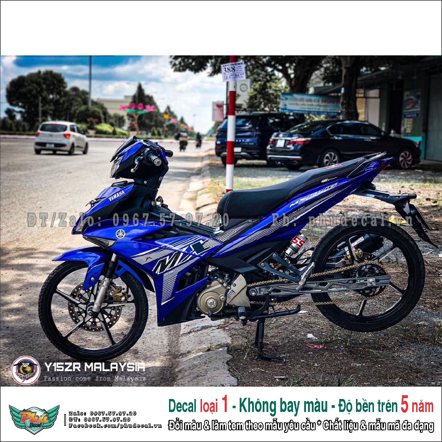 Tem rời Exciter 150 MX xanh Gp mẫu mới (b)