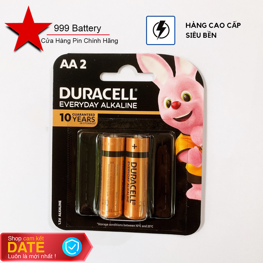 1 Vỉ Pin AA LR06 Pin tiểu Duracell alkaline chính hãng