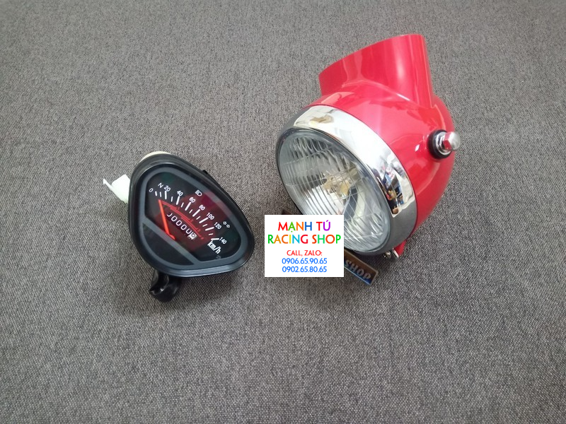 đèn pha xe 67 đỏ ATE hàng nhập cumbo 3 món pha đèn đồng hồ gáo đèn