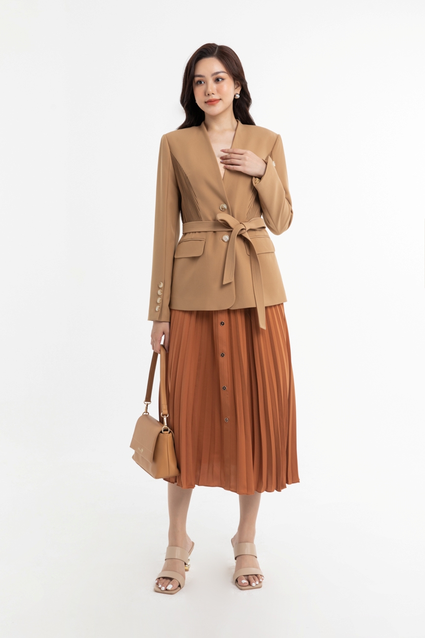 [TỪ 20H 8.9 - VOUCHER 10% ĐƠN 499K|GIẢM TỐI ĐA 150K] Elegant Blazer - Áo blazer phối đai IVY Moda MS 67T0132