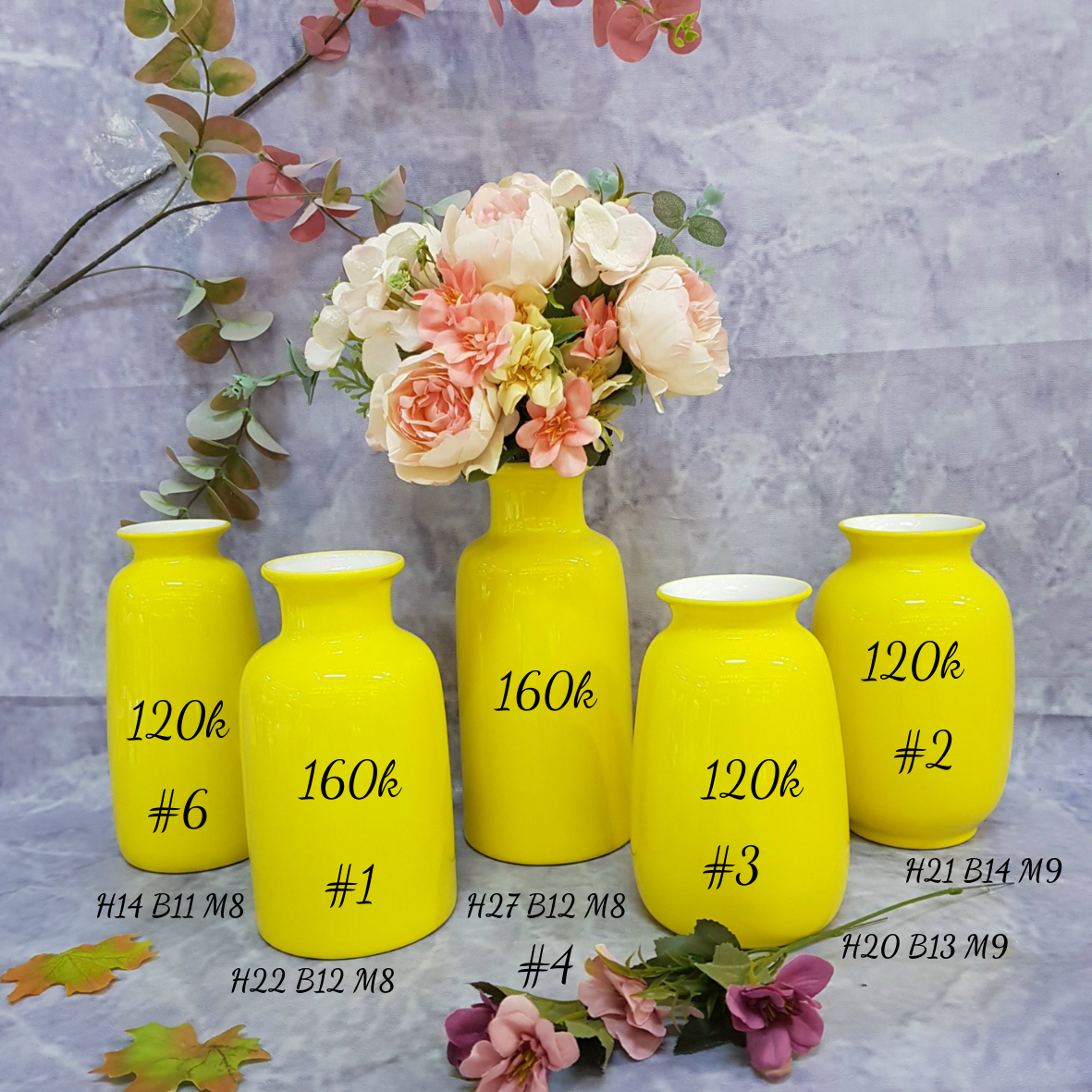 Bình lọ hoa gốm Bát Tràng mầu đỏ xanh vàng