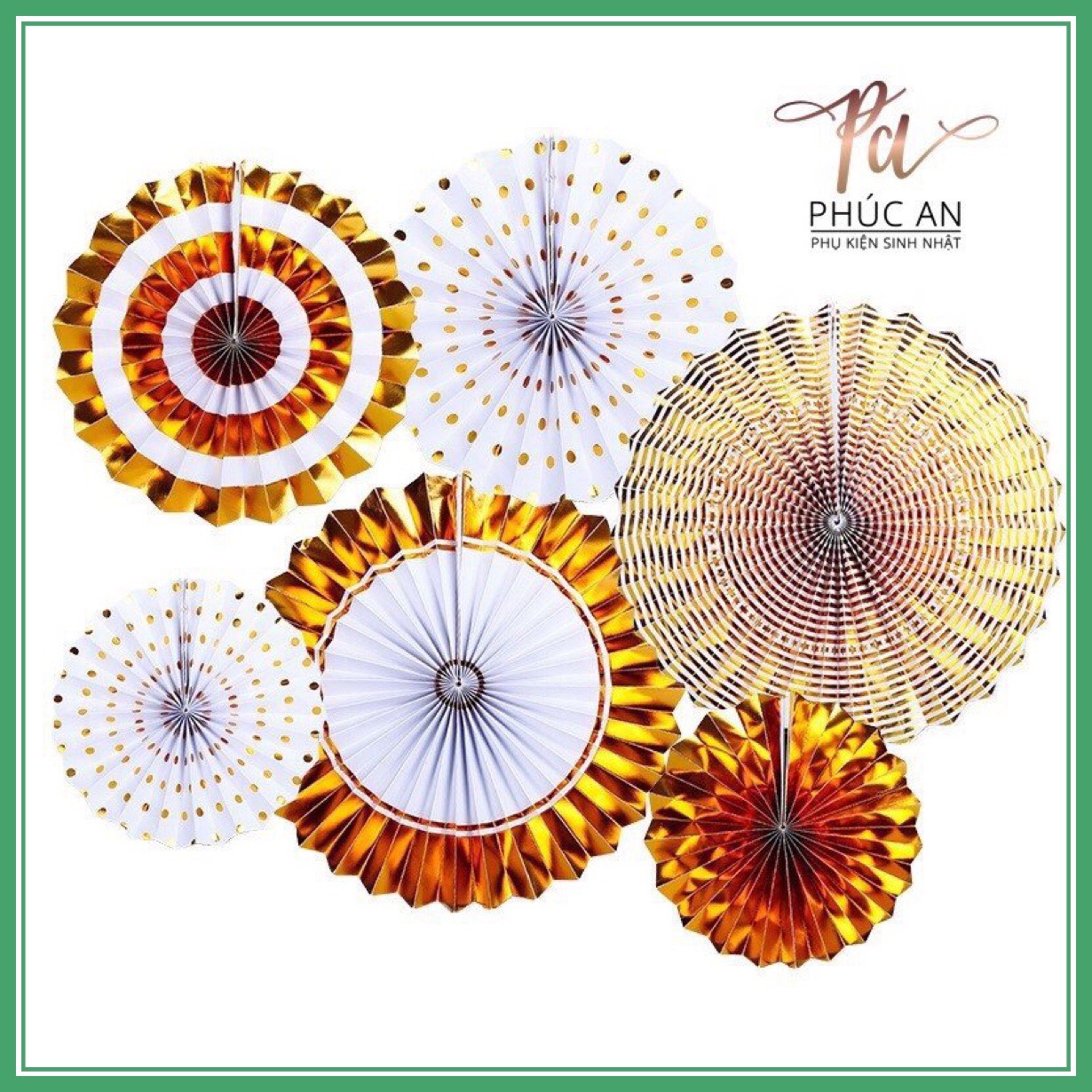 Set quạt xếp giấy trang trí sinh nhật, happy birthday, decor