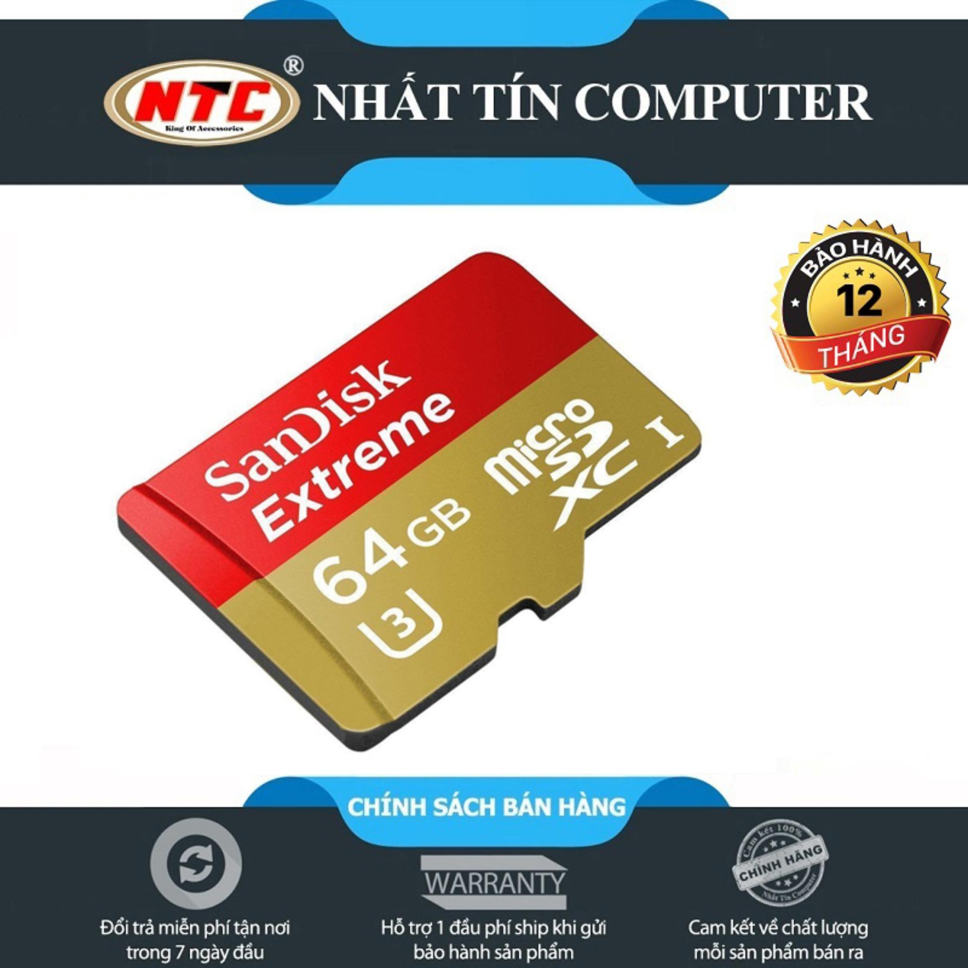 Thẻ nhớ microsdxc sandisk extreme 667x a1 64gb uhs-i u3 100mb/s - không box