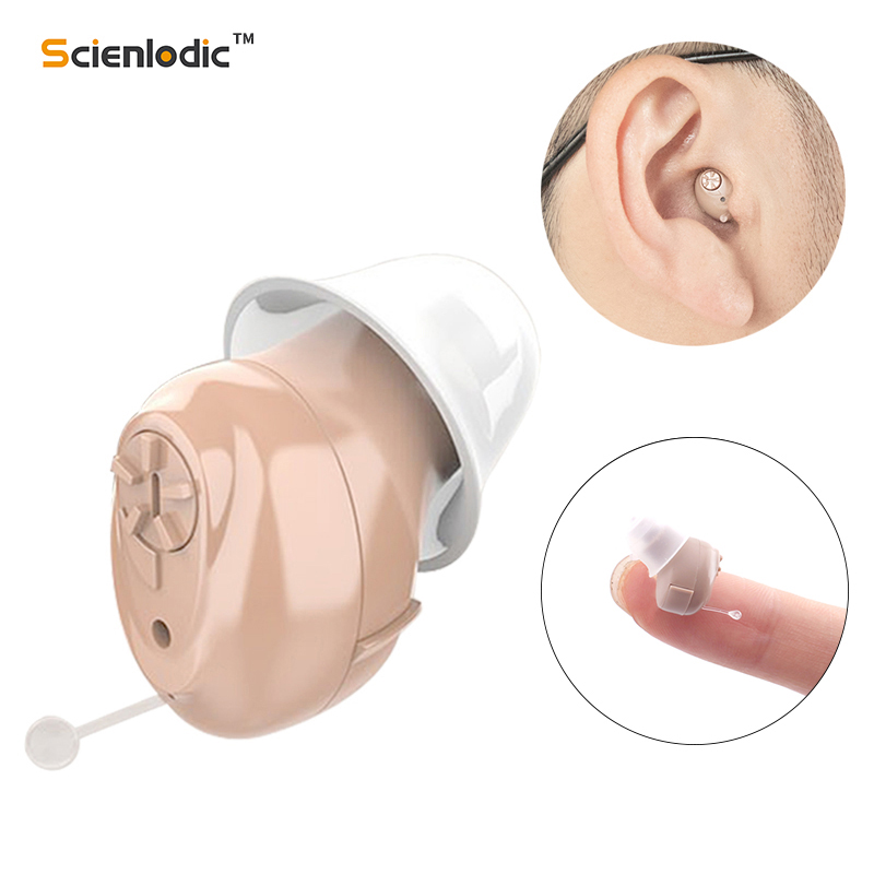 CIC Thiết bị trợ thính siêu nhỏ tai Máy trợ thính khuếch đại âm thanh máy trợ thính kỹ thuật số khuếch đại thính giác cho người cao tuổi audifonos
