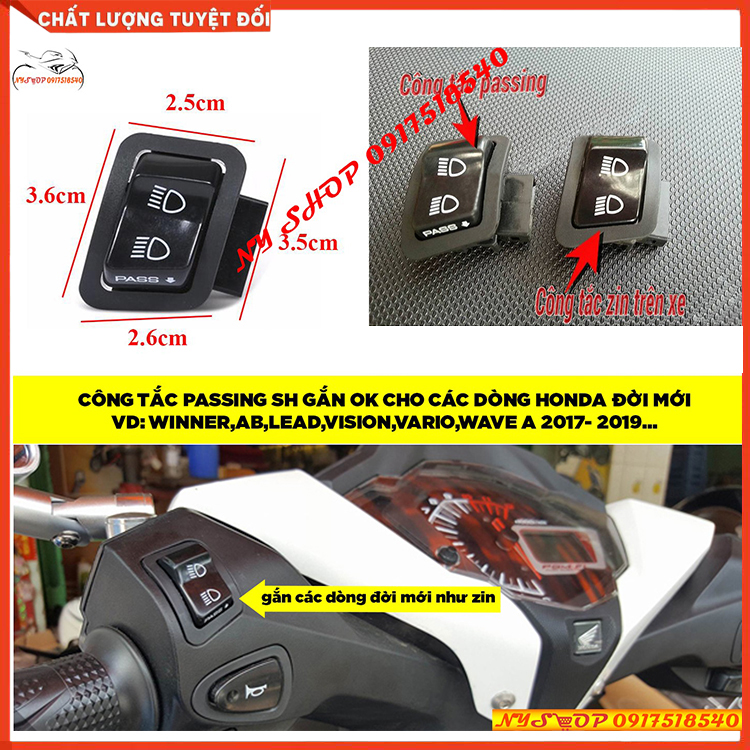 CÔNG TẮC PASSING SH GẮN CHO MỌI XE HONDA ĐỜI MỚI