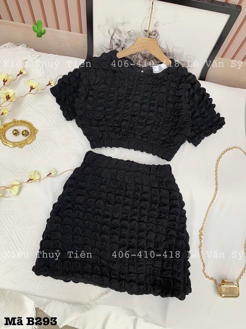 Sét Áo + Chân Váy (vải chỉ xốp)