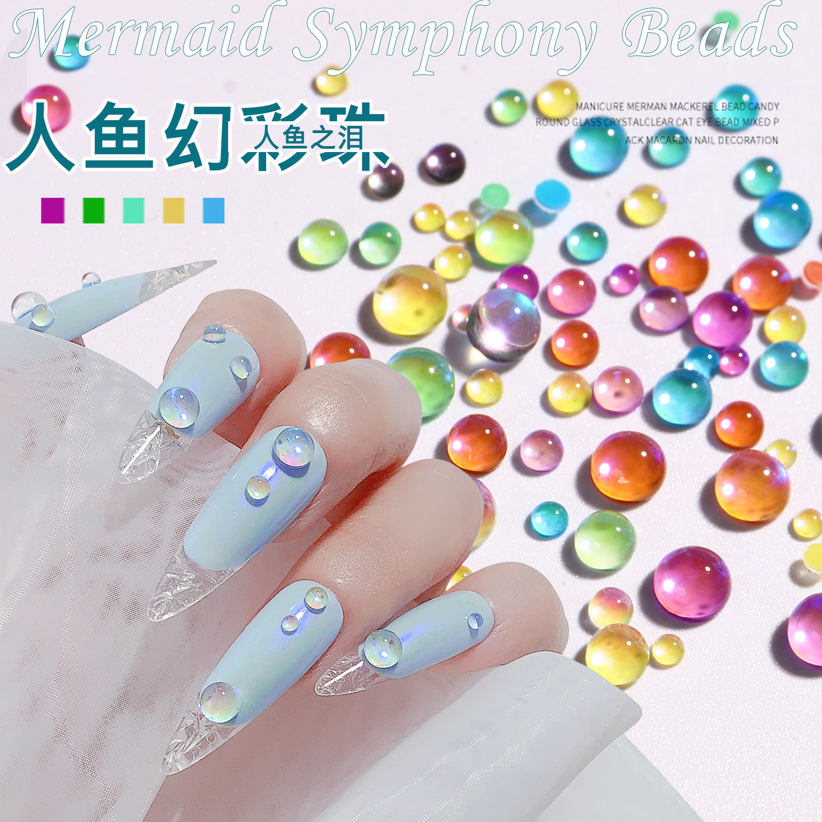 Đá giọt sương đính móng, đá giọt nước trang trí nail mix size