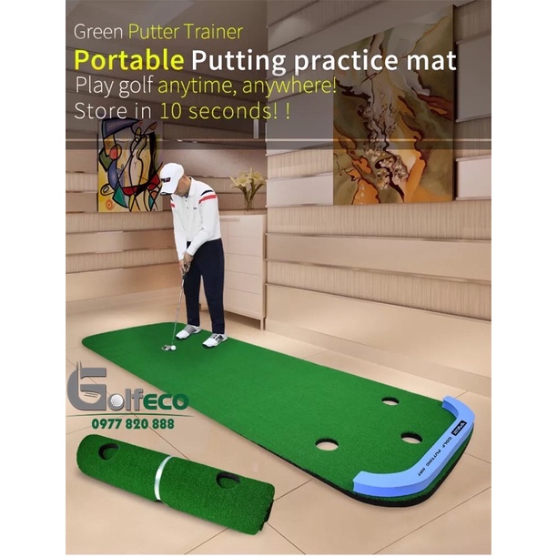 Golf Putting Mat - 3-Hole Putting Practice Mat