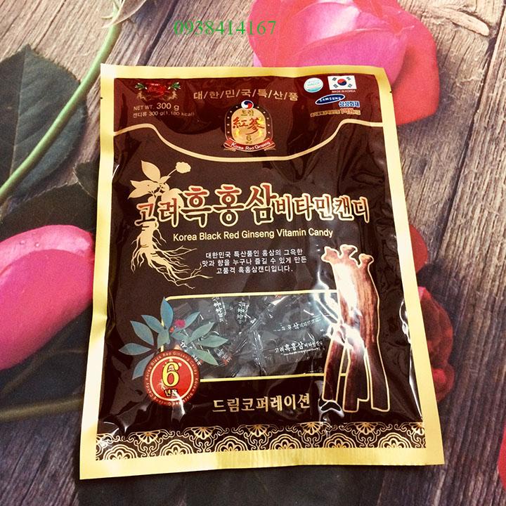 2 GÓI KẸO HẮC SÂM HÀN QUỐC GÓI 300G