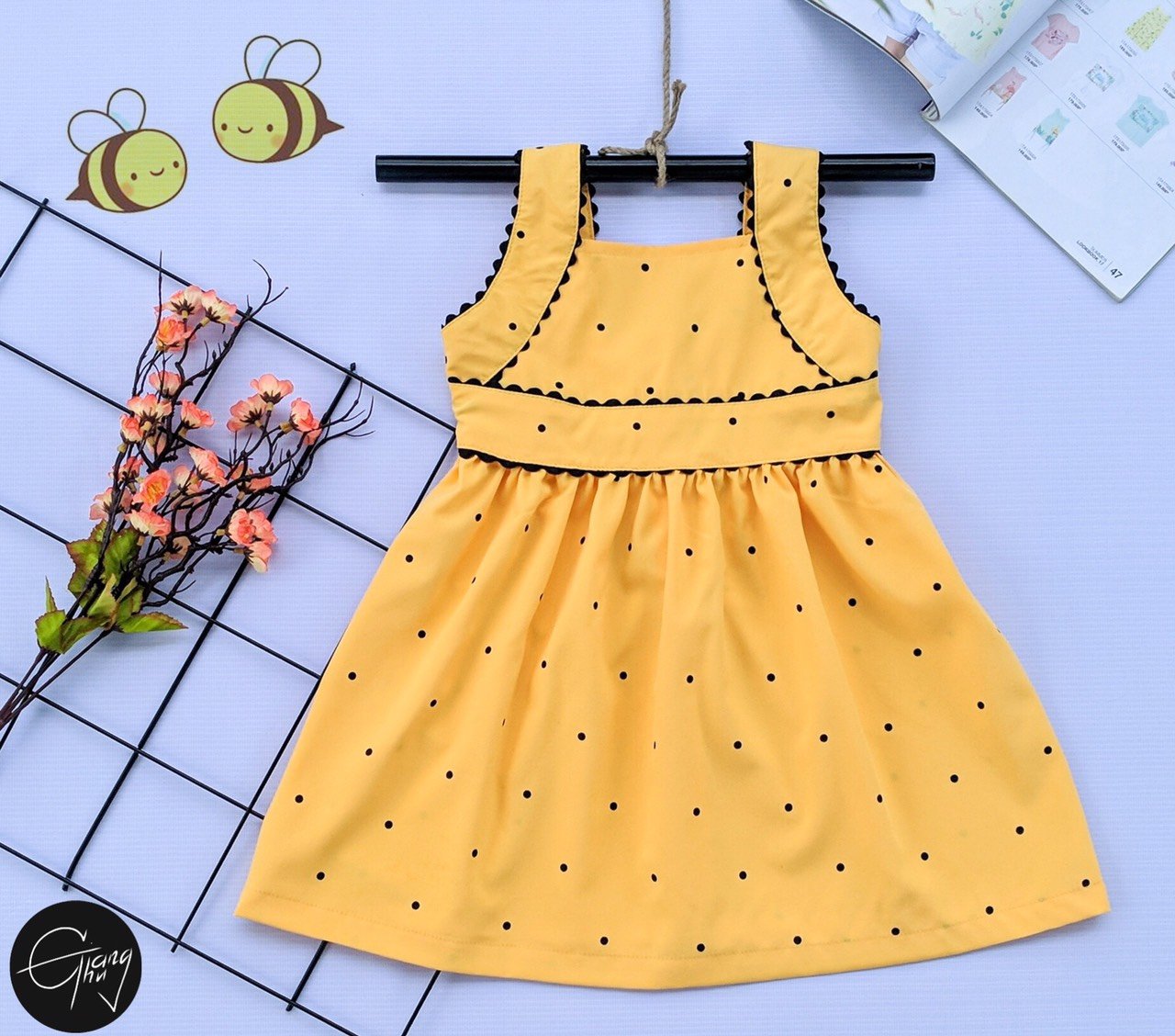 ĐẦM BÉ GÁI CHẤM BI SÁT NÁCH 11.5-29KG