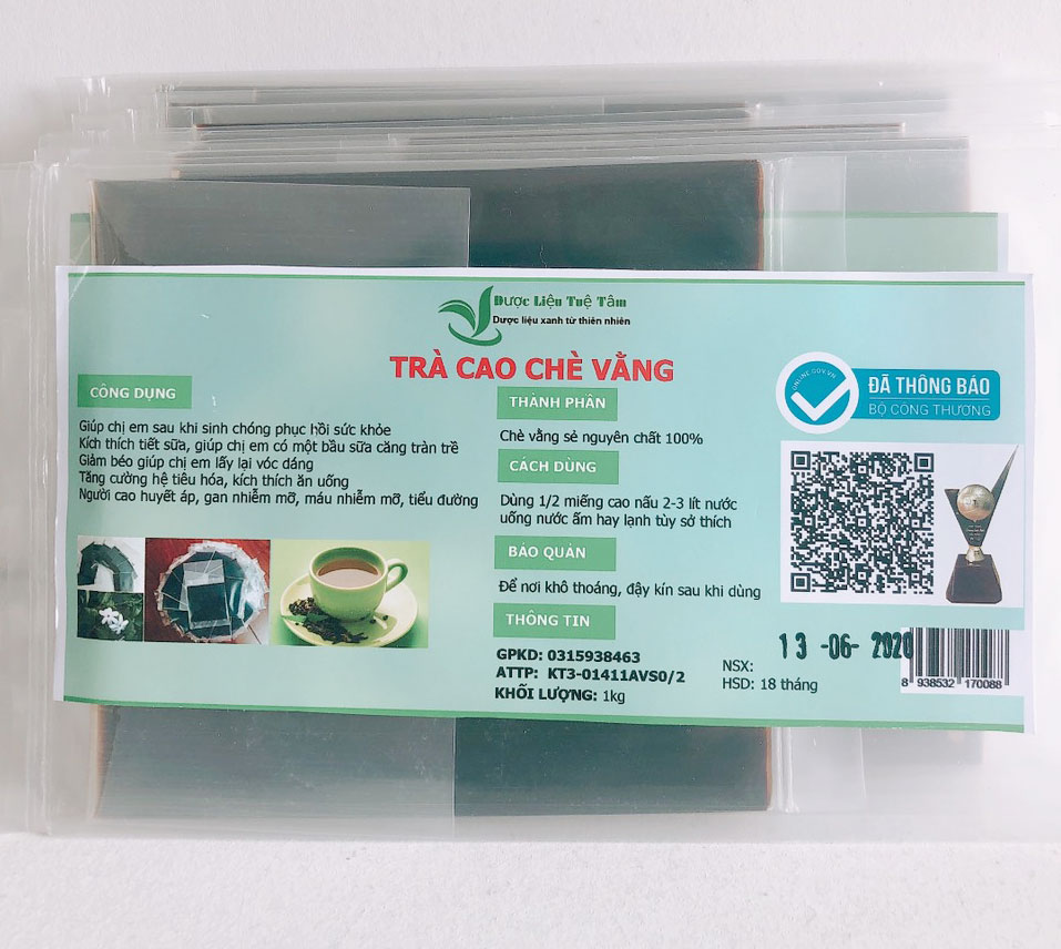 [HCM]Cao chè vằng Quảng Trị - Loại cao cấp giảm cân lợi sữa - Gói 1kg 50 miếng