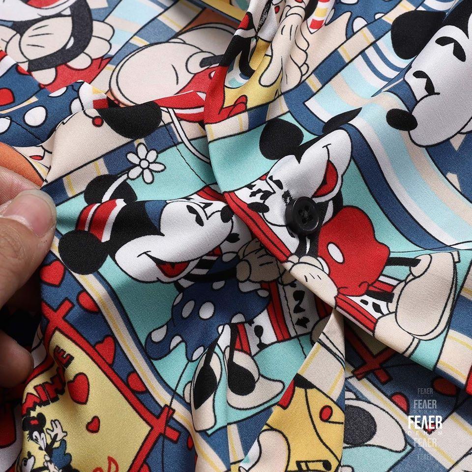 Áo Sơ Mi nam tay ngắn Chuột Mickey - Chất lụa