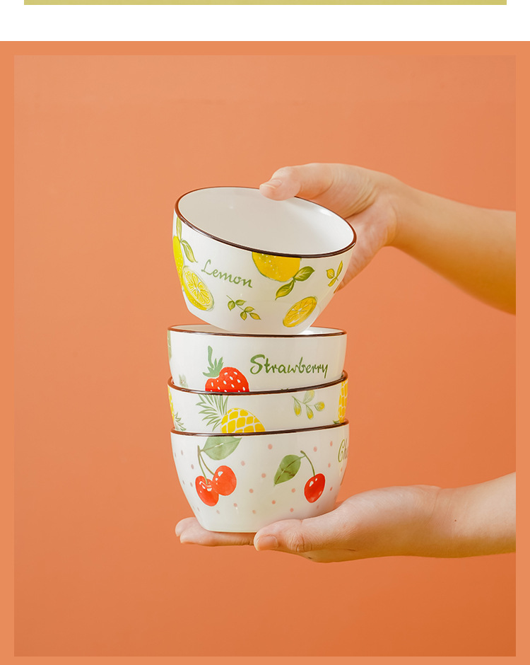 Bát ăn cơm, bát ăn chè. Chén dĩa dễ thương, bát sứ decor - hoa Quả cực xinh
