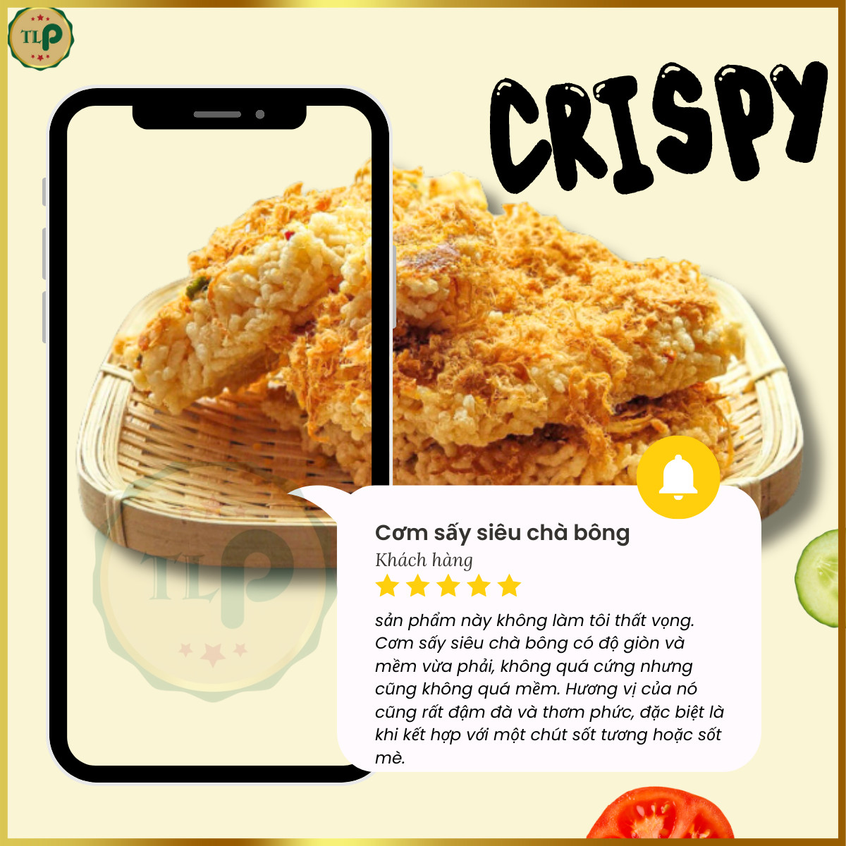 CƠM SẤY SIÊU CHÀ BÔNG TÂN LỘC PHÁT TÚI 250G