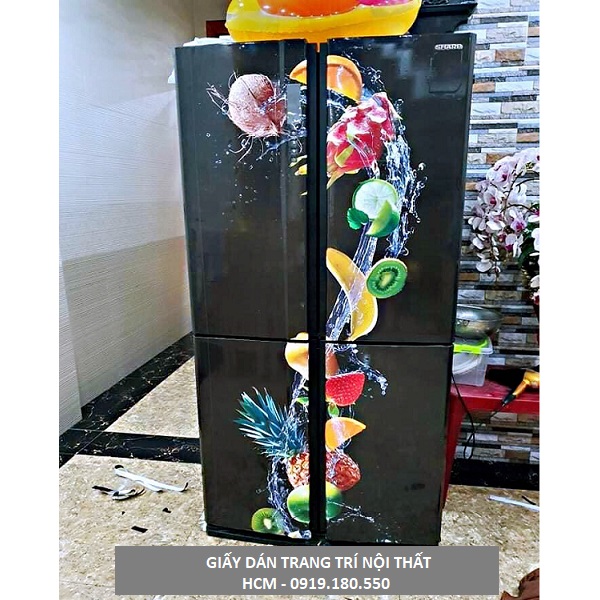 Giấy Decal Dán Tủ Lạnh HOA QUẢ NHIỆT ĐỚI - THUTHAODECOR