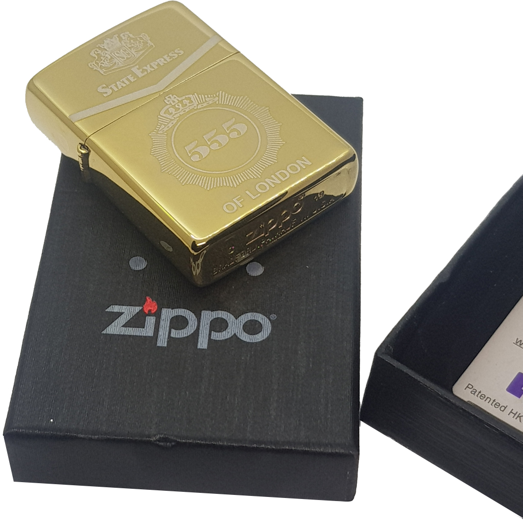 Bật Lửa Zippo Gold Solid Brass KHẮC BA SỐ B-17