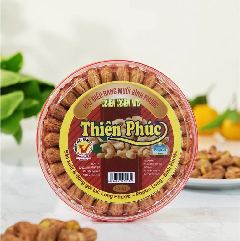 500G HẠT ĐIỀU RANG MUỐI NGUYÊN LỤA BÌNH PHƯỚC