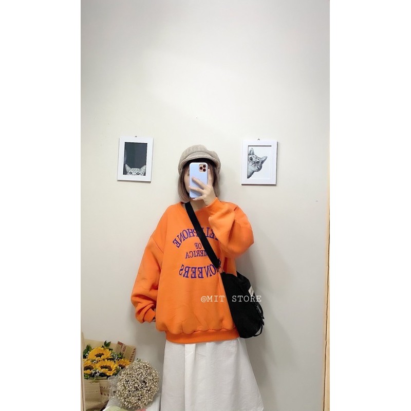 ÁO SWEATER NAM NỮ MÀU CAM ( KÈM ẢNH THẬT )