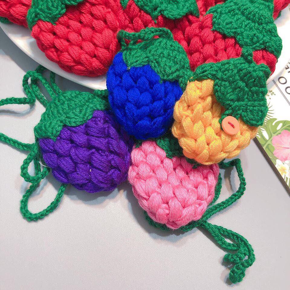 Túi len đựng tỏi mini cho bé handmade ( Màu ngẫu nhiên )