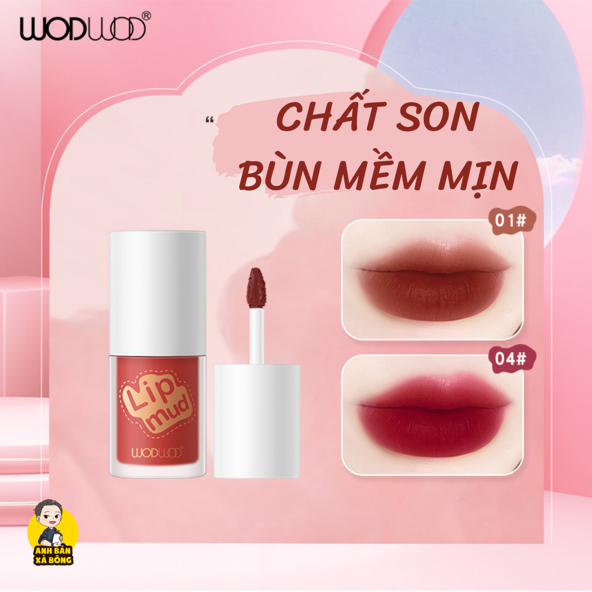 Son Kem Lì WODWOD Mousse Feather Lip Clay W868