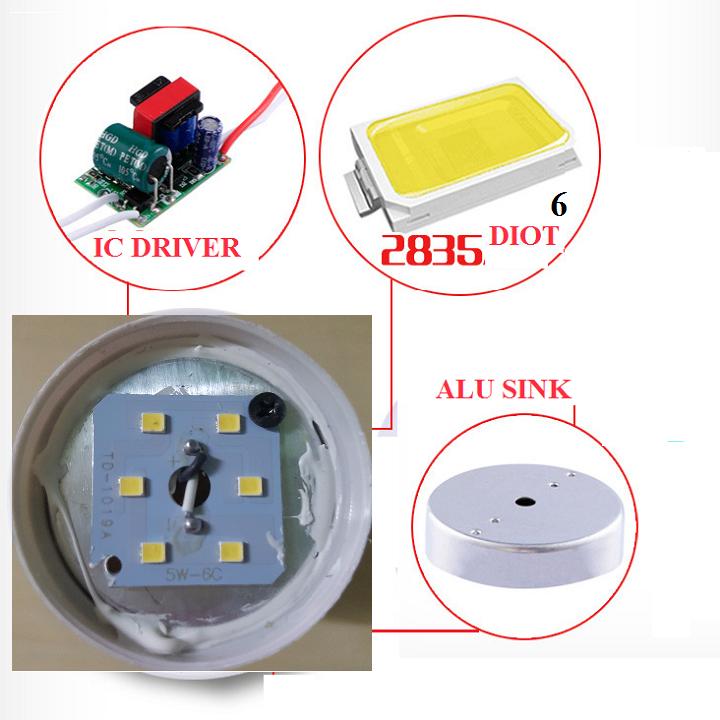 [HCM]Bóng đèn LED 5w ánh sáng vàng hoặc trắng
