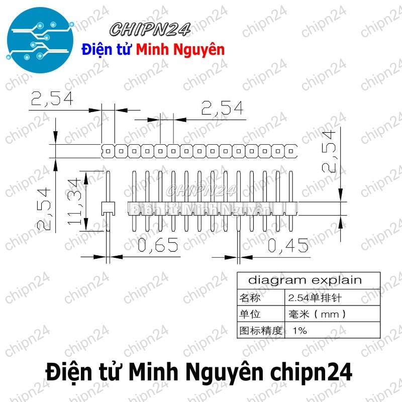 [3 cây] (H54) Header Hàng rào Đực Đơn Thẳng 2.54MM 1x40p (Đen/Đỏ/Vàng/Xanh Lá/Dương/Trắng) - [Chọn Loại] - HHH.00081
