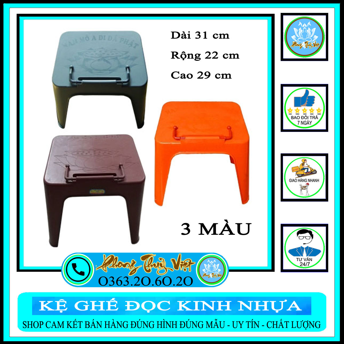 Kệ Ghế Tụng Kinh nhựa - Nhựa cứng cáp bao đẹp