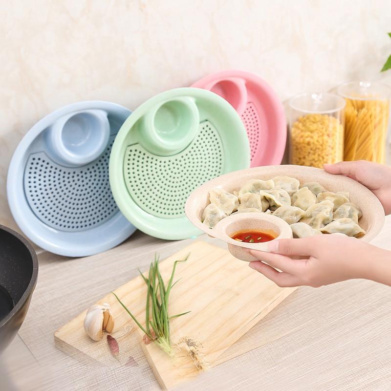 [HCM]Khay đựng đồ ăn kèm bát nước chấm lúa mạch