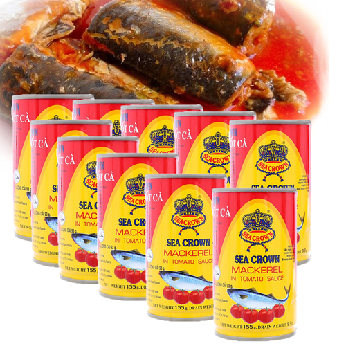 Combo10 Lon Cá nục sốt cà Sea Crown 155g
