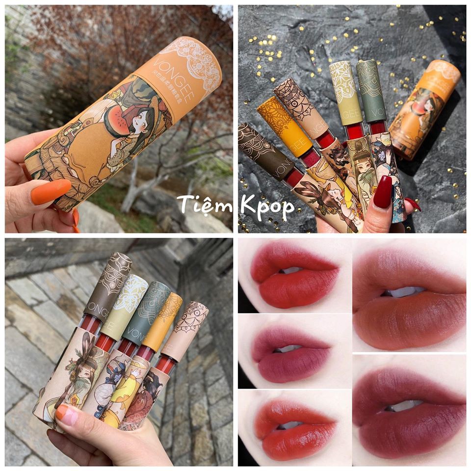 [HCM]Combo 5 Set son Vongee set son Vongee nội địa Trung son siêu lì
