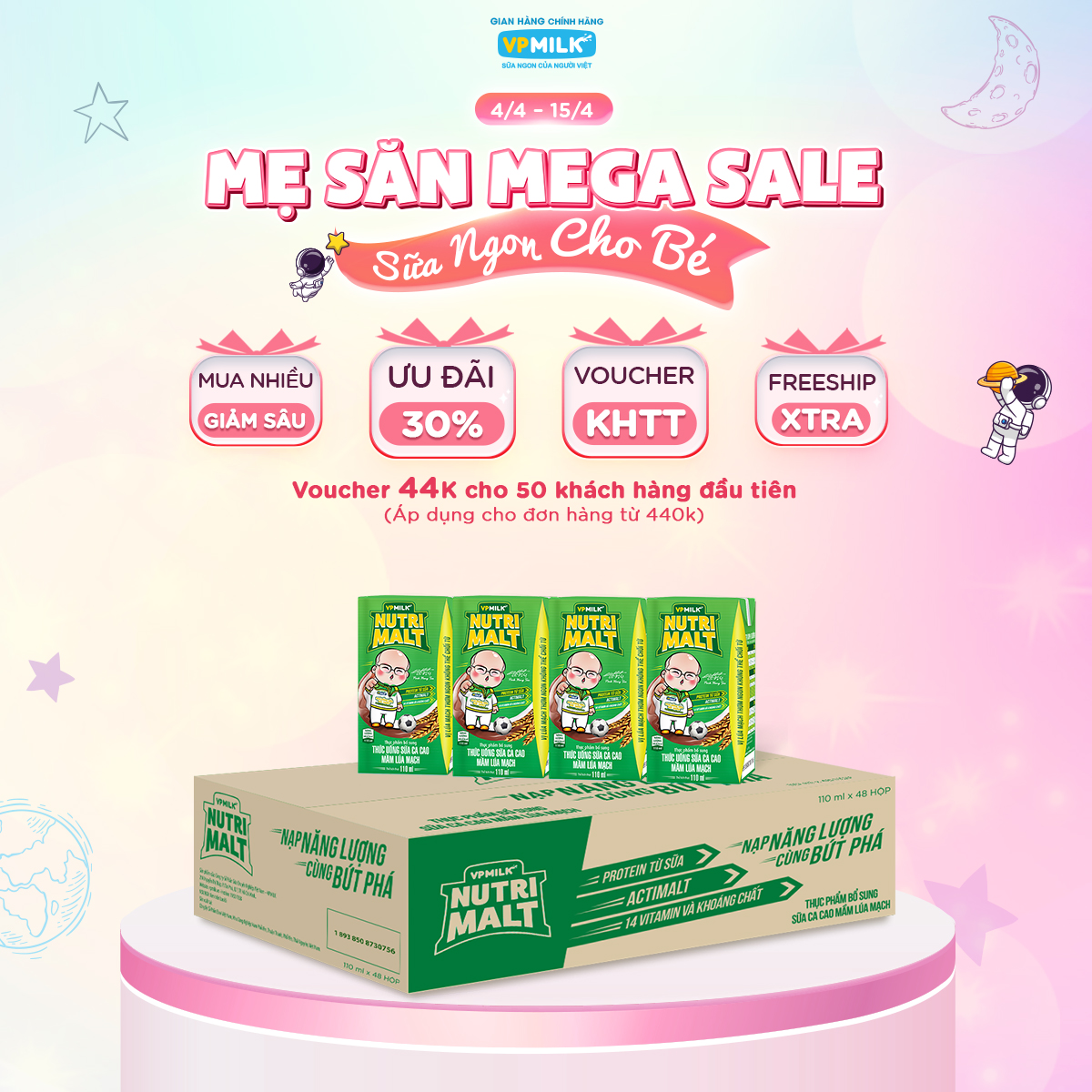 [Box of 48 Boxes of 110ml] Nutrimalt Black Barley Sprout Cocoa Milk for Babies from 1 Year Old