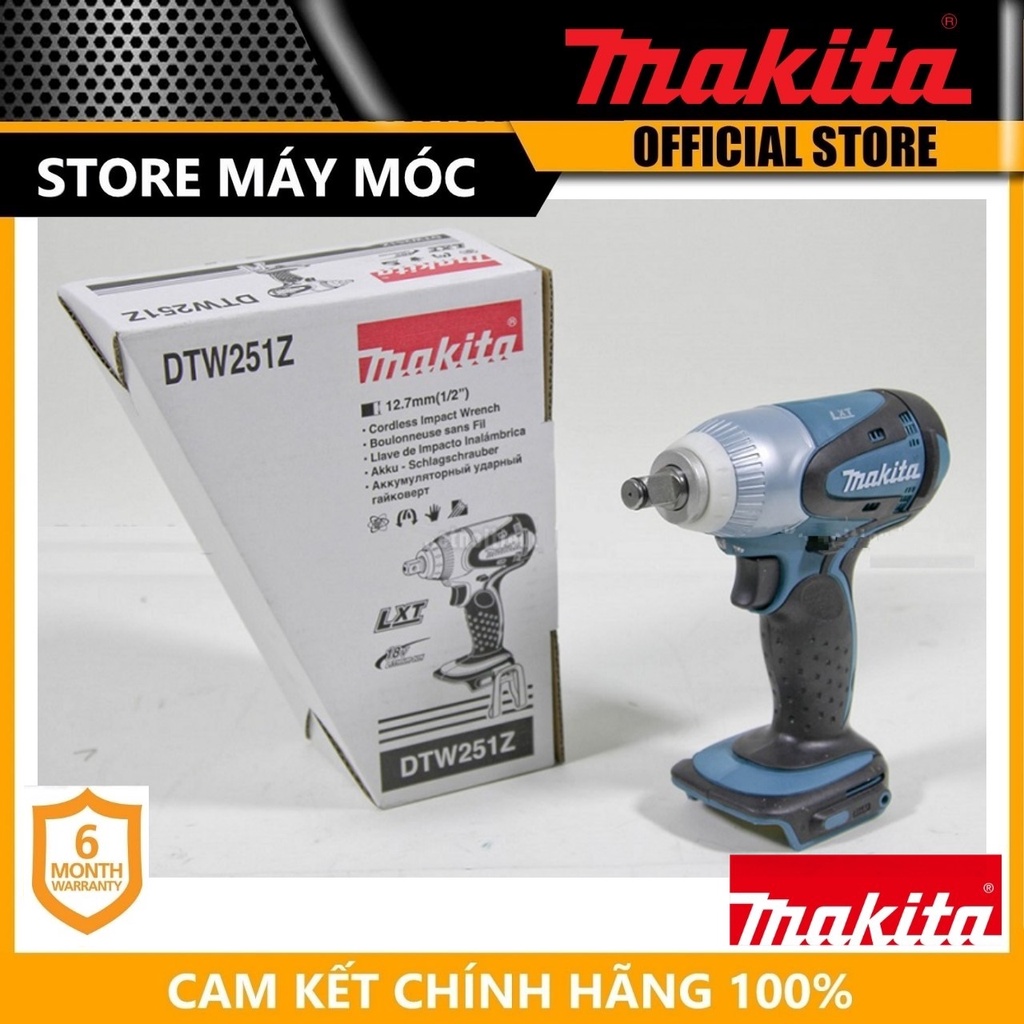 Máy siết bu lông dùng pin makita dtw251z- hàng chính hãng