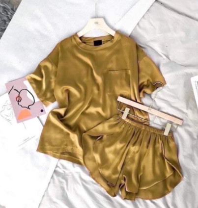 Bộ ngủ lụa ngọc trai Nacy cao cấp ⚡️FREE SHIP⚡️bộ đùi lụa