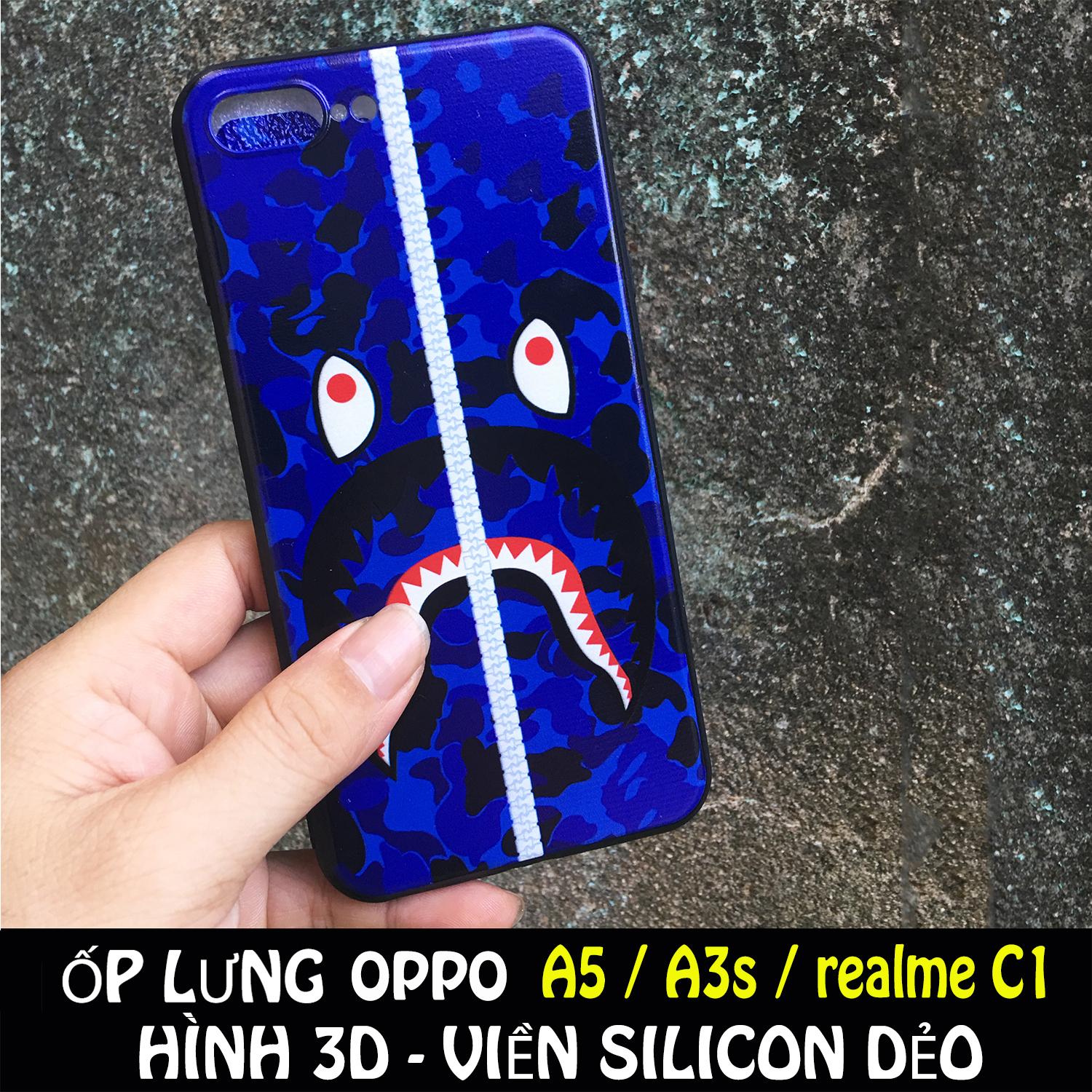 [12 MẪU] ỐP LƯNG HÌNH BAPE 3D OPPO A3S / A5 / REALME C1
